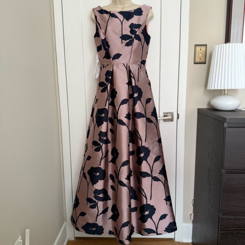 NWT - Kay Unger - Austin Bateau Gown - Woodrose/Midnight - Picture 3 of 15